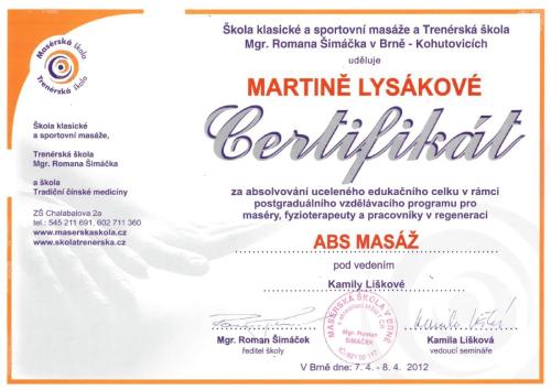 abs masaz martina lysakova hradec nad moravici