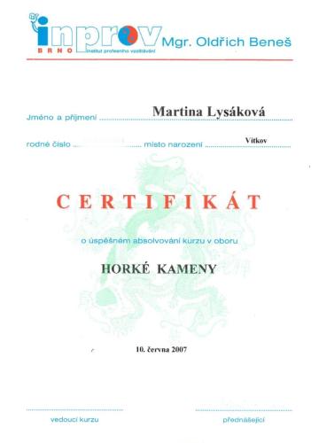horke kameny masaz martina lysakova hradec nad moravici