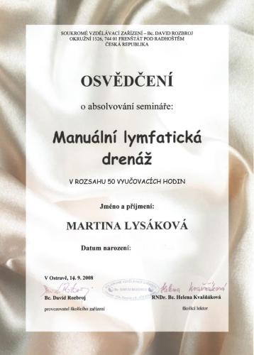 lymfaticka drenaz martina lysakova hradec nad moravici
